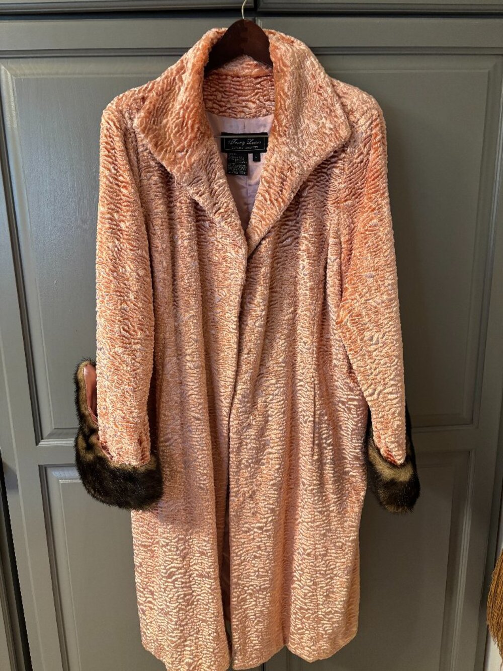 Vintage Terry Lewis Classic Luxuries chenille long coat - Size large